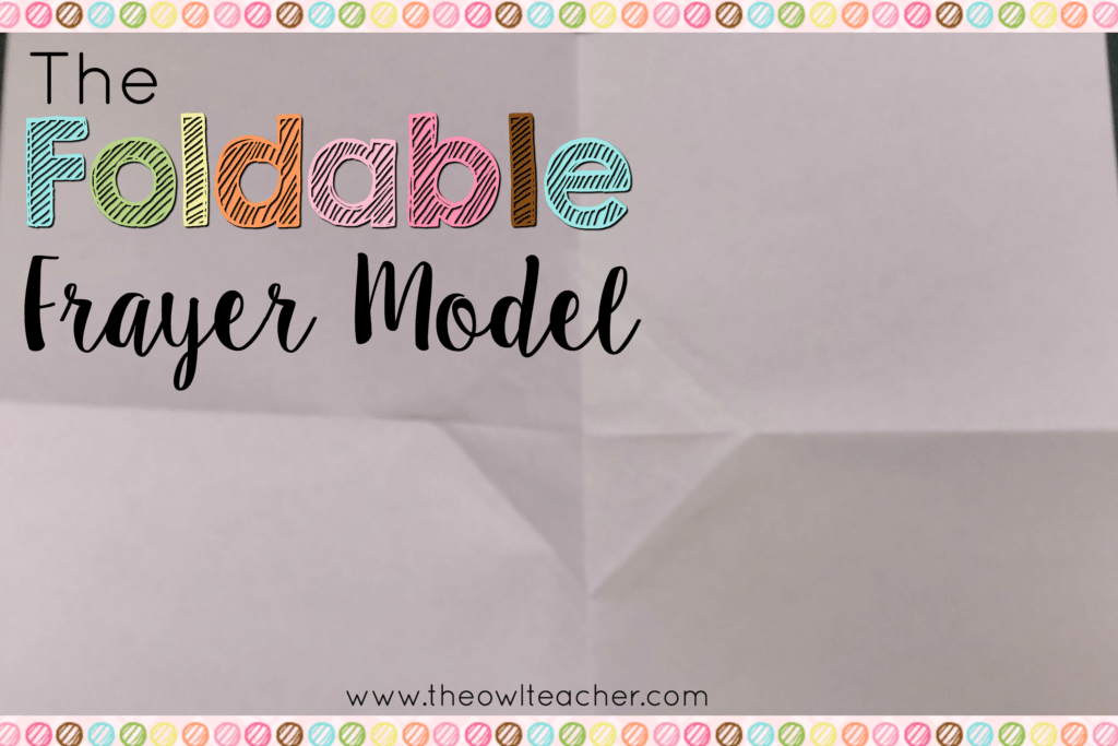 foldable frayer model the owl teacher frayer blog